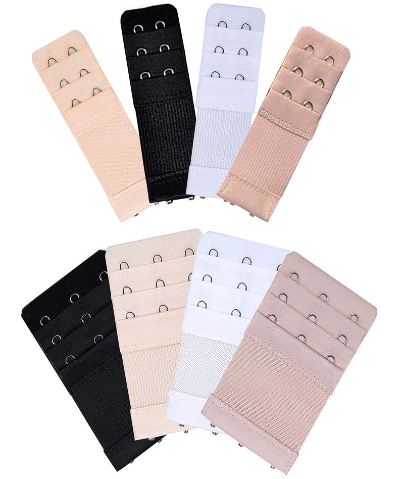 KTOBTEL Bra Extender 2 Hooks 3 Hooks 3 Rows Elastic Bra Band Hook Strap Extensions - Image 1